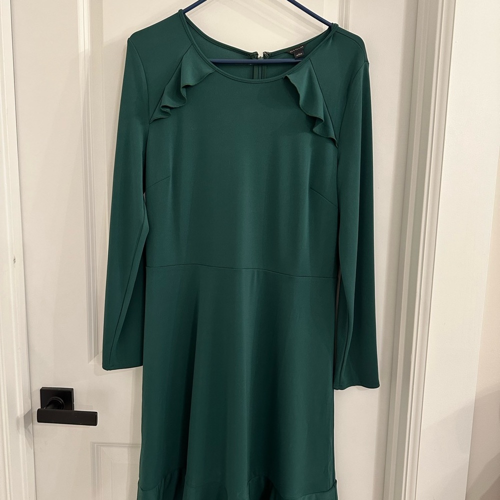 Ann Taylor Emerald Long Sleeve Dress